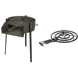 IMEX EL ZORRO Barbacoa Redonda con Soporte para Paella, Diámetro 70 X 75 Cm, 71583 + La Valenciana 20600 Quemador Paellero Gas, Negro, 60 Cm en oferta