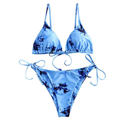 ZAFUL - Bikini de triángulo para mujer, azul, S precio