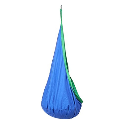 RHNE Hamaca Columpio Silla Colgante Cojín Inflable y extraíble para niños Interior y Exterior Hogar y jardín Azul Verde 59 * 27.6 Pulgadas