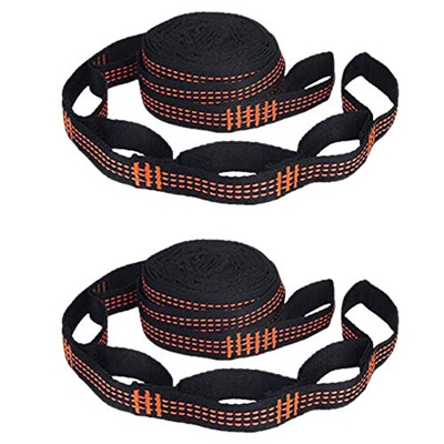 Sahkgye 2 Piezas Correas de Hamaca con 5 Anillos de Alta Carga de PoliéSter Reforzado para Hamaca Exterior para el Hogar, Color Naranja