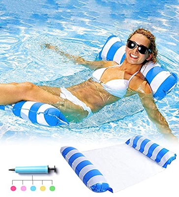 Hamaca hinchable 4 en 1 para piscina con red, antitemporada, gran desprecio
