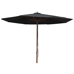 Beyamis Sombrilla de jardín con Palo de Madera Negro 350 cm características