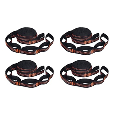KU Syang 4 Piezas Correas de Hamaca con 5 Anillos de Alta Carga de PoliéSter Reforzado para Hamaca Exterior Naranja