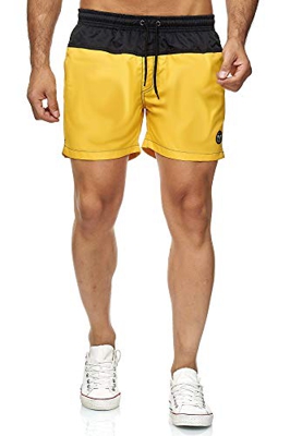 Kayhan Men Swimwear Doubleface, Black/Yellow XL