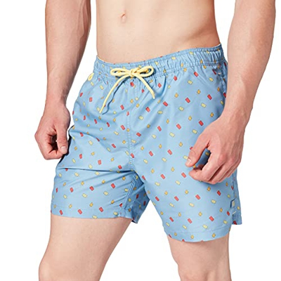 Springfield Peach Polos Bañador para Hombre, Estampado Azul, S