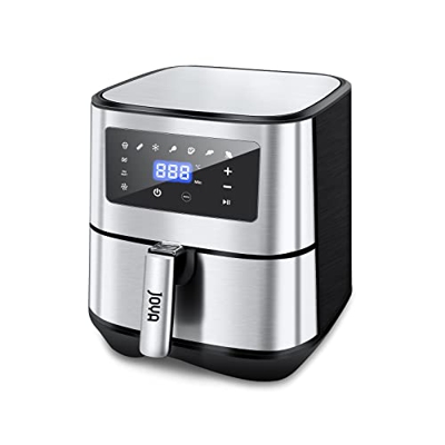 Title: JOYA Freidora sin Aceite 5.5L XXL Freidora con 8 Programas, Air Fryer con Función Precalentar, Pantalla LED Táctil, Temperatura y Temporizador 