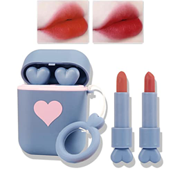 Juego de lápiz labial mate, 2 piezas / juego de auriculares con brillo de labios de dos colores, kit de lápiz labial antiadherente de terciopelo de la precio