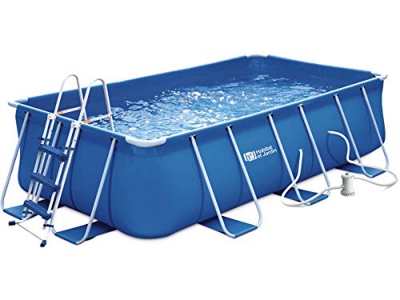 Piscina tubular rectangular azul - LUDO 1 - 4 x 2 x 1 m - sin filtración