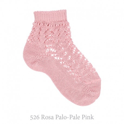 Calcetín Corto Algodón Calado Condor. 526-rosa Palo 1