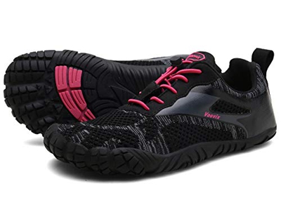 Zapatillas de Trail Running Barefoot Unisex-Adulto Minimalistas Zapatillas de Deporte Exterior Negro rojo42