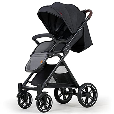 Belecoo Cochecito ligero de 0 meses a 15 kg, plegable rápido, compacto, posición de dormir desde el nacimiento, capota extensible, portavasos reemplaz