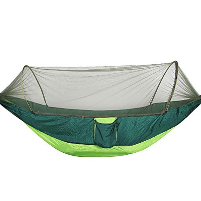 puseky Hamaca doble individual con mosquitera ligera hamaca colgante para camping, senderismo, viajes, patio trasero