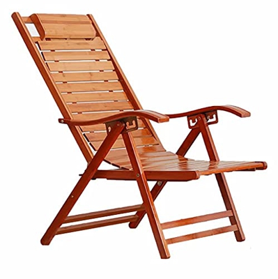 YLJJ Sillón Plegable de Madera para Exteriores, tumbonas de bambú Frescas en Verano, Silla de Camping portátil para Oficina/Playa/jardín Trasero, Esti
