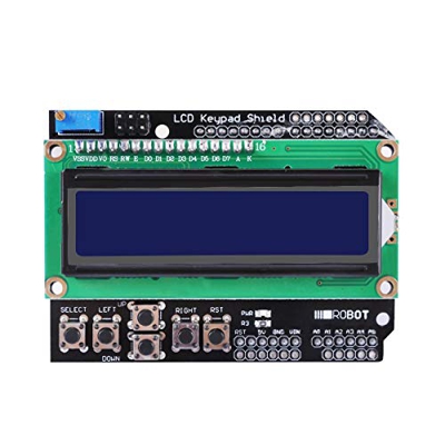 HiLetgo 1602 LCD Keypad Shield 1602 LCD Expansion Shield Board Blue Backlight 4.5-5.5V for Arduino Duemilanove Robot