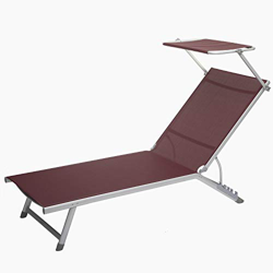 Hespéride - Tumbona Soledad con Parasol, Color Burdeos en oferta