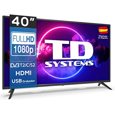 TD Systems K40DLX14F - Televisores 39,5 Pulgadas Full HD 3X HDMI, USB, 1100 PCI Hz, Grabador Reproductor, DVB-T2/C/S2 Modo Hotel. Televisiones