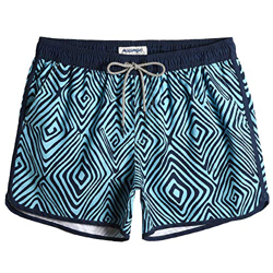 MaaMgic Bañador Hombre de Natación Secado Rápido Interior de Malla Pantalones Cortos d'Aire Vintage 80s 90s,Retro Remolino-Azul,S características