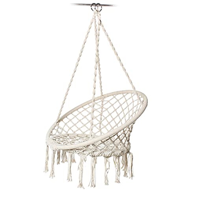 YANGYAN Silla giratoria con asiento colgante, eslinga resistente y anillo de hierro. Se puede colgar fácilmente el kit de hamaca de silla giratoria te