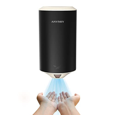 anydry 2805 única Cerveza Cultura Secador de Manos Eléctrico Compacto Secador de Manos Automático De Alta Velocidad Mate Negro Acero Inoxidable 1350W