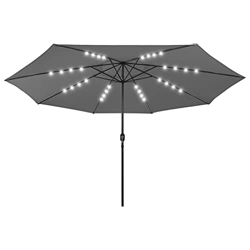 Beyamis Sombrilla de jardín con Luces LED Palo de Metal 400cm Antracita precio