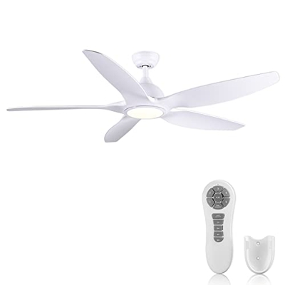 Newday Ventilador de techo de 153 cm con luces y control remoto, ventiladores de techo grandes y modernos con 5 aspas reversibles, motor de CC