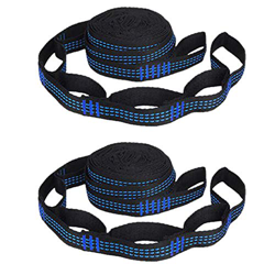 HUBLEVEL 2 Piezas Correas de Hamaca con 5 Anillos de Alta Carga de PoliéSter Reforzado para Hamaca Exterior para el Hogar, Color Azul características