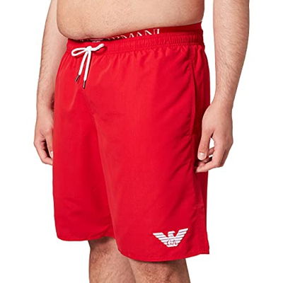 Emporio Armani Swimwear Bermuda Bold Logo Tape Bañador, Negro, 3XL para Hombre