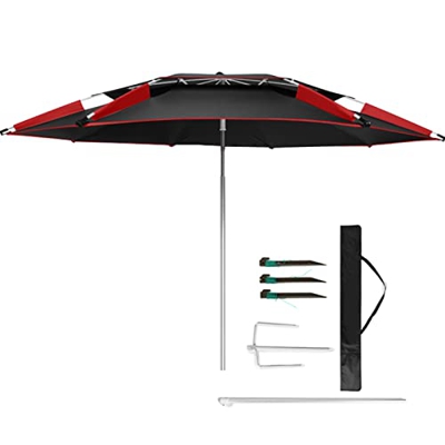 AILILI Sombrilla De Pesca -Sombrilla De Manivela,Manivela De Apertura Fácil,con Función De Inclinación,Sombrilla Terraza Exterior,para Patio,Jardin,Pi