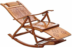 HZYDD Nueva silla plegable reclinable de bambú silla de ancianos con reposapiés retráctil mecedora respaldo plegable silla de sol silla de bambú en oferta