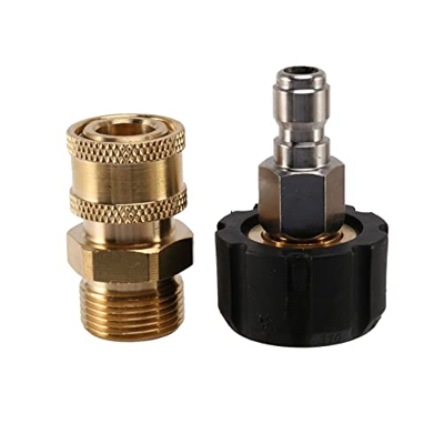 Fransande Juego de adaptadores para limpiadores de alta presión M22 con kit de conexión rápida de 1/4 pulgadas, M22 de 14 mm, kit de conexión rápida d