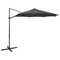 Susany Sombrilla Voladiza con Poste y Luces LED Parasol para Terraza Jardín Playa Piscina Patio Sombrilla Solar para Patio Protector Solar 300 cm Gris en oferta