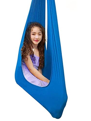 JUANYAO Columpio Terapia Interior Hamaca Suave para Adultos Y Niños Exteriores Elástico Abrazar Hamaca Swing para Yoga TDAH, Autismo, Aspergers E Inte