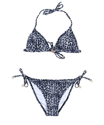 Traje de baño Acolchado de Bikini de Dos Piezas con Estampado de Leopardo para Mujer con Volante con Volantes en la Parte Superior XS-XL - Traje de ba características