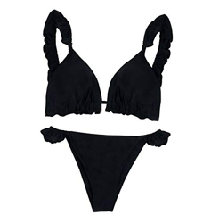 Conjunto de Bikini de Dos Piezas para Mujer Traje de baño Acolchado con Volante con Volantes en la Parte Superior XXS-M - Traje de baño Diseño Italian características