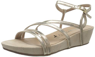 Tamaris 1-1-28238-24, Sandalia con Pulsera Mujer, Beige Champagne Met 194, 37 EU