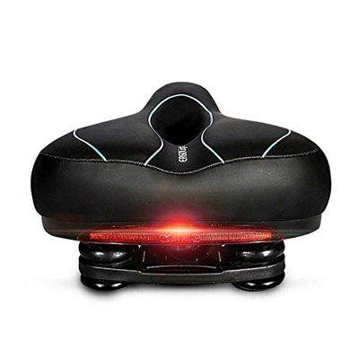 MASO Sillín de asiento de bicicleta con luz trasera LED - Sillines de bicicleta suave impermeable cojín de ciclismo - hueco transpirable - para bicicl