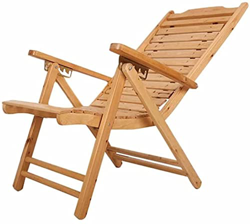HZYDD Nuevas sillas plegables de madera maciza, tumbonas portátiles, tumbonas de terraza, sillones de balcón, 5 niveles ajustables, carga útil 180 kg características
