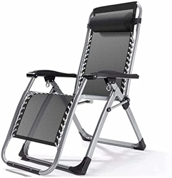 HZYDD Silla reclinable plegable sin peso con reposacabezas ajustable, tela impermeable, sillón reclinable de piscina, soporte 300 kg, negro (color: ne precio