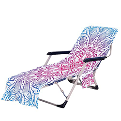 Zhuzhugege Toalla de Playa para Tumbona, Estampado de Mandala Bohemio, Toallas portátiles para Cama Solar con Bolsillos, de Secado rápido para tumbona precio