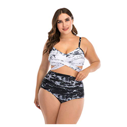 IHEHUA Bikini sexy Boho para mujer, tallas grandes, traje de baño acolchado a rayas, cintura alta, juego de dos piezas, espalda descubierta, ropa de p características