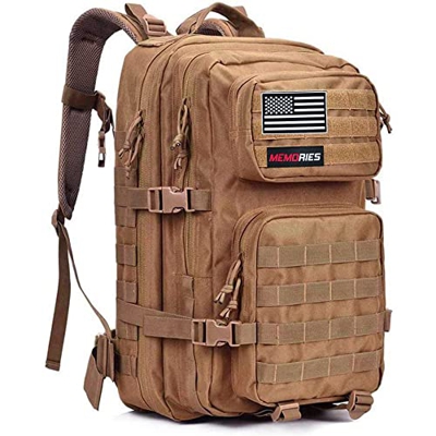 Memories Mochila 45L Tactica Militar Impermeable para Crossfit Caza Senderismo Gimnasio y Deportes al Aire Libre. (Marrón 2)