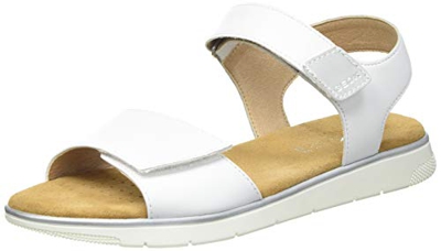 Geox D DANDRA D, Sandalia. Mujer, Blanco y Plateado, 40 EU