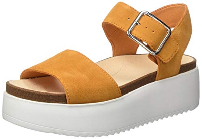 Clarks Botanic Strap, Sandalias de Talón Abierto Mujer, Marrón (Amber Suede Amber Suede), 37 EU