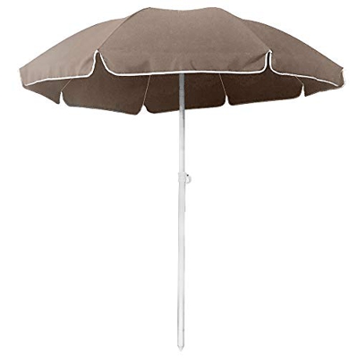 LZQ - Sombrilla redonda de 200 cm para jardín, color marrón, altura regulable