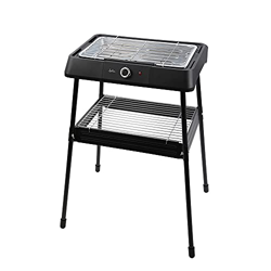 JATA JEBQ1001 - Barbacoa eléctrica con 2 opciones de cocinado: sobremesa o con patas. Sin humos ni olores. Parrilla 2 alturas. Desmontable. 400 x 230  precio