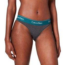 Calvin Klein Bikini Estilo Ropa Interior, Charcoal Heather_Topaz Gemstone WB, S para Mujer características