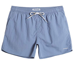 MaaMgic Shorts de Corte Slim Hombre Bañador de Natación Secado Rápido Forro de Malla Trajes de Baño Color Sólido Nylon,Gris Azul,M características