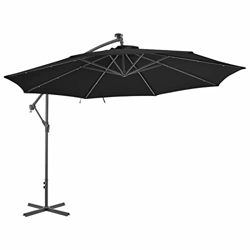 Susany Sombrilla Voladiza con Luces LED Sombrilla Inclinable Parasol para terraza jardín Playa balcón Piscina Patio Protección Solar UV Negro 350 x 28 precio