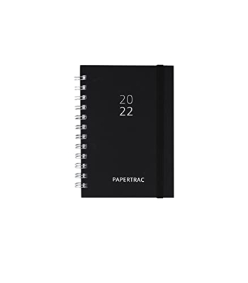 Agenda Anual Pocket 2022 - Black - Día Página - 320 páginas - Tamaño A6 - 12 x 16 cm - Idioma: Español-Inglés - PaperTrac
