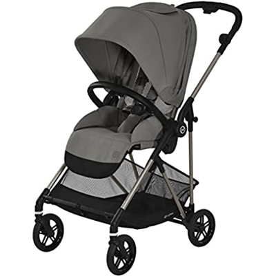 CYBEX Gold Melio Cochecito, Desde nacimiento hasta aprox 3 años (máx. 15 kg), Ultraligero (solo 6,0 kg), Soho Grey